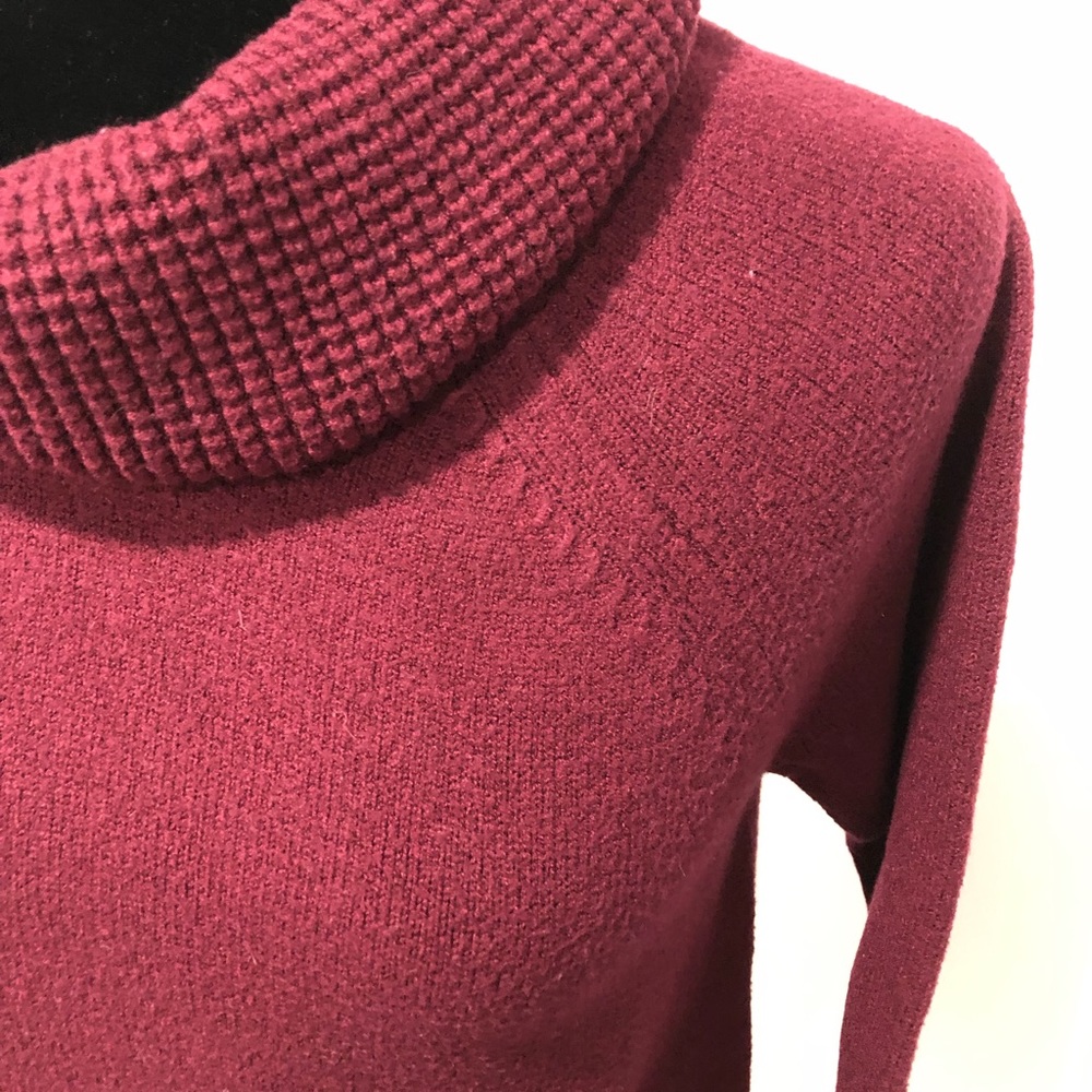 Cyrus Burgundy Cowl Neck Sweater - Picture 5 of 10